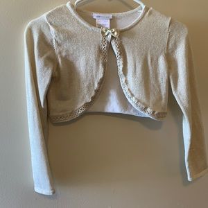Bonnie Jean Gold Cropped  Cardigan